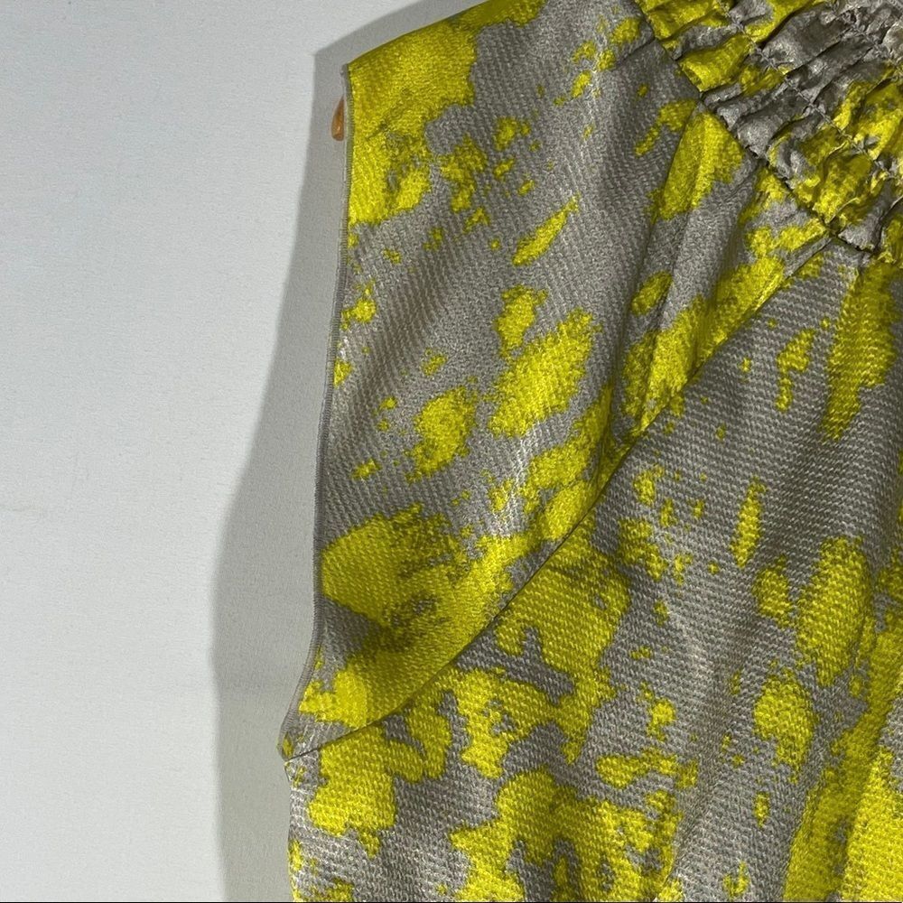 The Limited Yellow and Grey Ruched Blouse - Picture 9 of 11